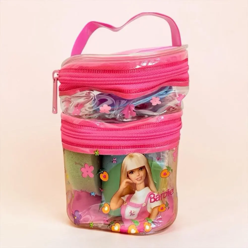 VTG 1998 Barbie Clear Double Decker Cosmetic Bag Case Sealed Deadstock New 90s